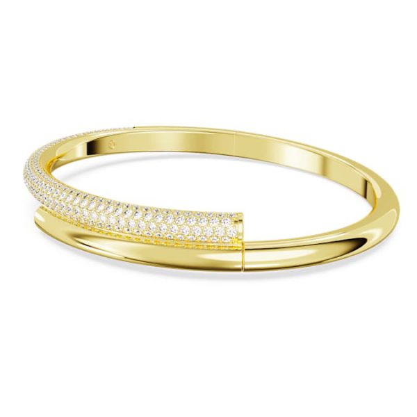 Dextera bangle Magnetic closure, White, Gold-tone plated - Image 3