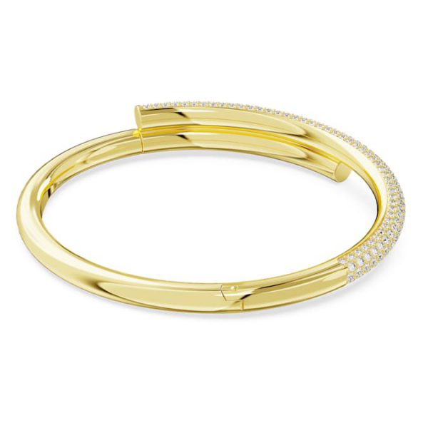 Dextera bangle Magnetic closure, White, Gold-tone plated - Image 5