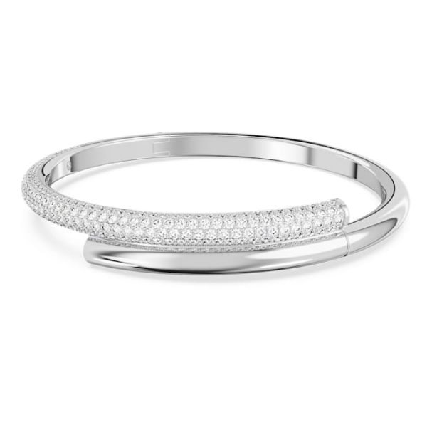Dextera bangle Magnetic closure, White, Rhodium plated - Image 2