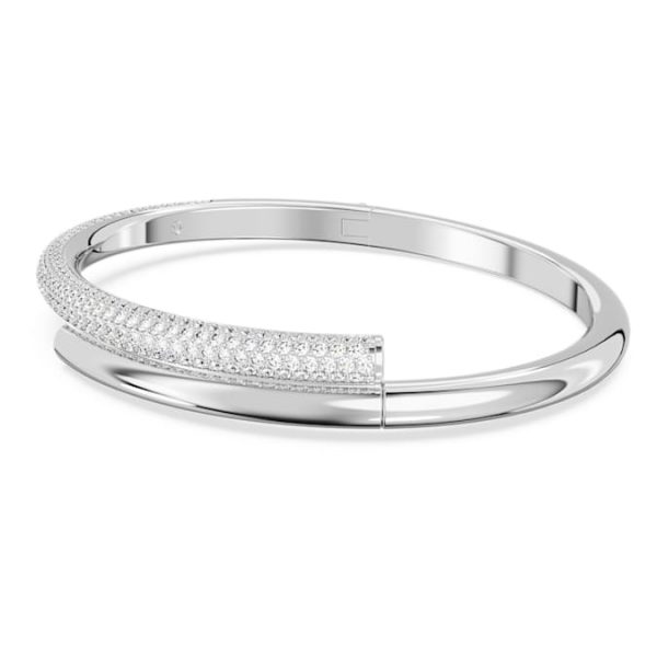 Dextera bangle Magnetic closure, White, Rhodium plated - Image 3