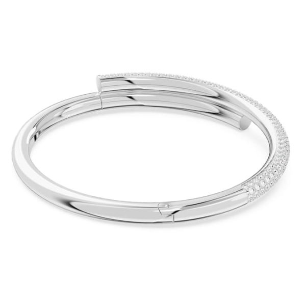 Dextera bangle Magnetic closure, White, Rhodium plated - Image 5