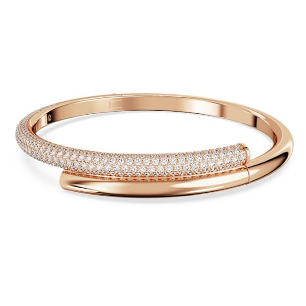 Dextera bangle Magnetic closure, White, Rose gold-tone plated - Image 2