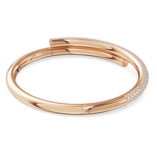 Dextera bangle Magnetic closure, White, Rose gold-tone plated - Image 5