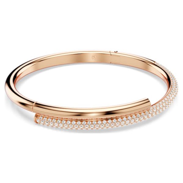 Dextera bangle Magnetic closure, White, Rose gold-tone plated - Image 6