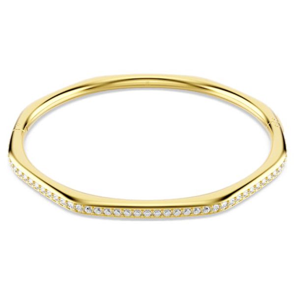Dextera bangle Octagon shape, Round cut, White, Gold-tone plated - Image 8
