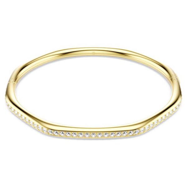 Dextera bangle Octagon shape, Round cut, White, Gold-tone plated - Image 2