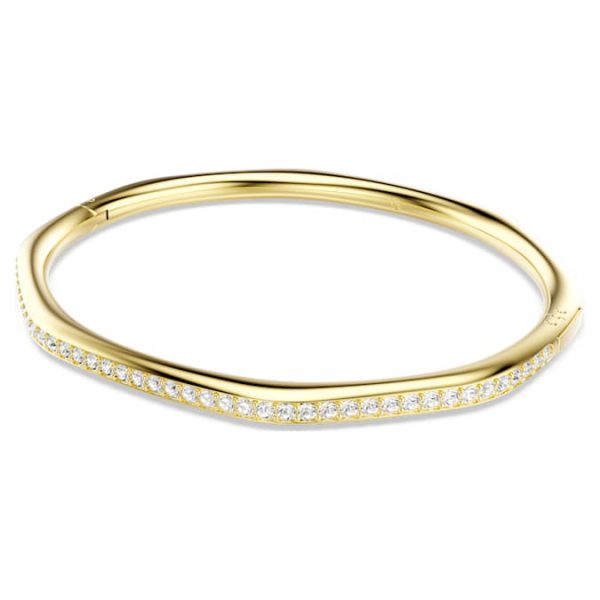 Dextera bangle Octagon shape, Round cut, White, Gold-tone plated - Image 3