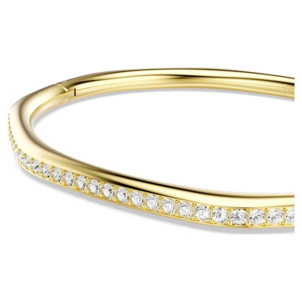Dextera bangle Octagon shape, Round cut, White, Gold-tone plated - Image 5