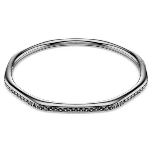 Dextera bangle Octagon shape, Round cut, White, Ruthenium plated - Image 2