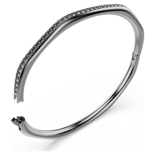 Dextera bangle Octagon shape, Round cut, White, Ruthenium plated - Image 4