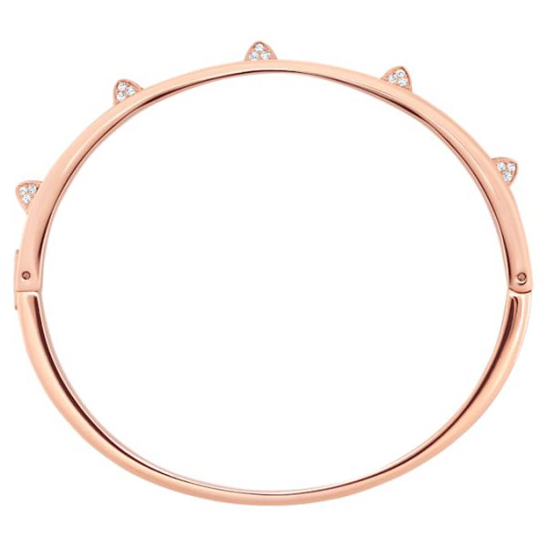 Dextera bangle Pavé, White, Rose gold-tone plated - Image 3