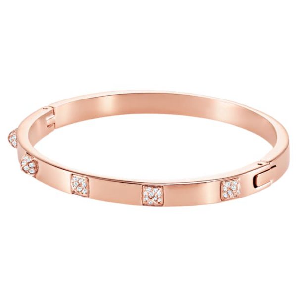 Dextera bangle Pavé, White, Rose gold-tone plated - Image 4