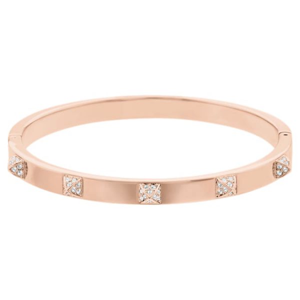 Dextera bangle Pavé, White, Rose gold-tone plated - Image 2