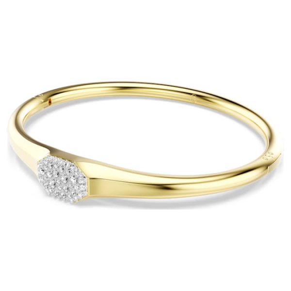Dextera bangle Round cut, White, Gold-tone plated - Image 3