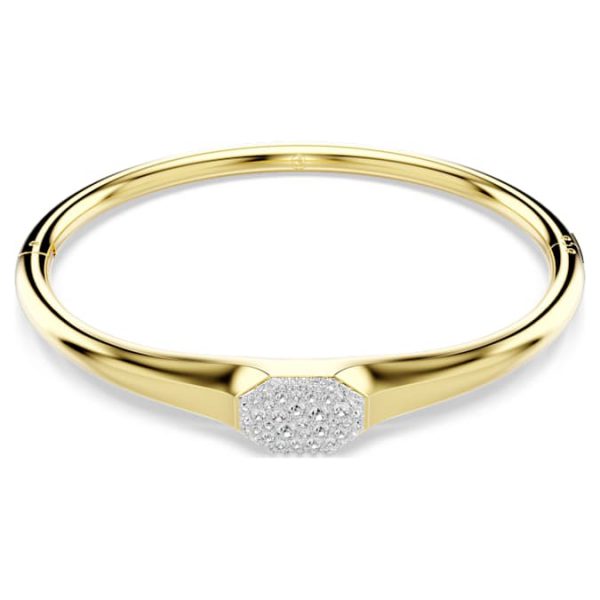 Dextera bangle Round cut, White, Gold-tone plated - Image 7