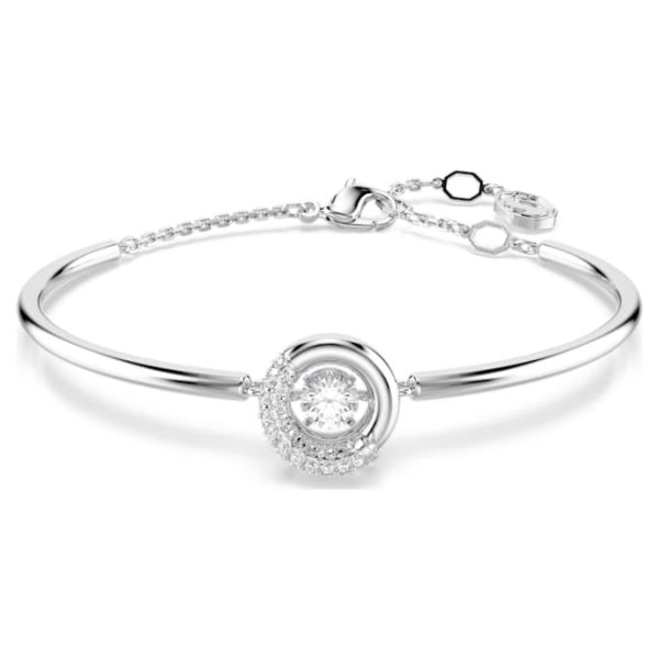 Dextera bangle Round cut, White, Rhodium plated - Image 2