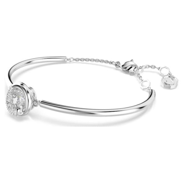 Dextera bangle Round cut, White, Rhodium plated - Image 3
