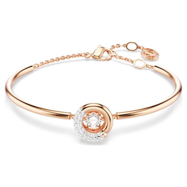 Dextera bangle Round cut, White, Rose gold-tone plated - Image 2