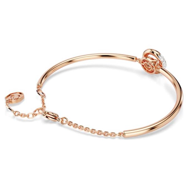 Dextera bangle Round cut, White, Rose gold-tone plated - Image 5