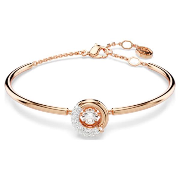 Dextera bangle Round cut, White, Rose gold-tone plated - Image 6