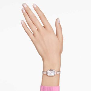 Dextera bangle watch Swiss Made, Metal bracelet, Gold tone, Champagne gold-tone finish