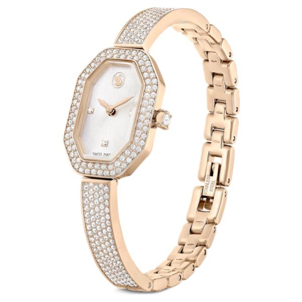 Dextera bangle watch Swiss Made, Metal bracelet, Gold tone, Champagne gold-tone finish - Image 3