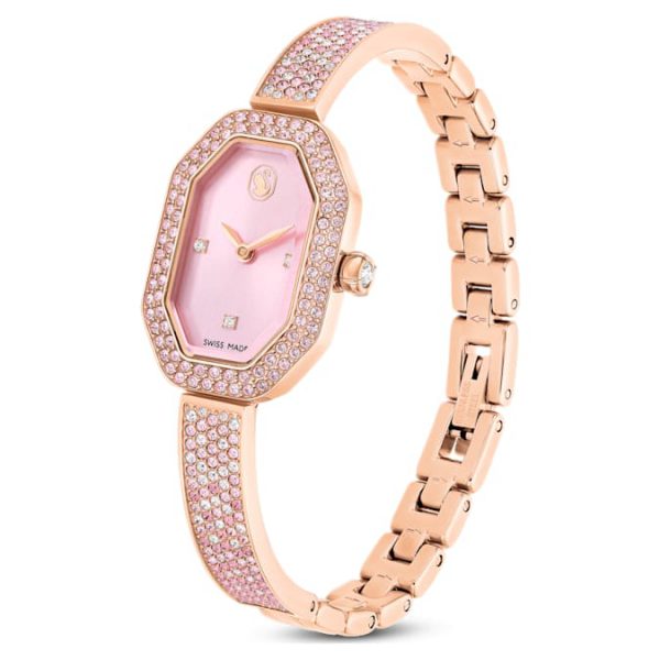 Dextera bangle watch Swiss Made, Metal bracelet, Pink, Rose gold-tone plated - Image 3