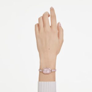 Dextera bangle watch Swiss Made, Metal bracelet, Pink, Rose gold-tone plated