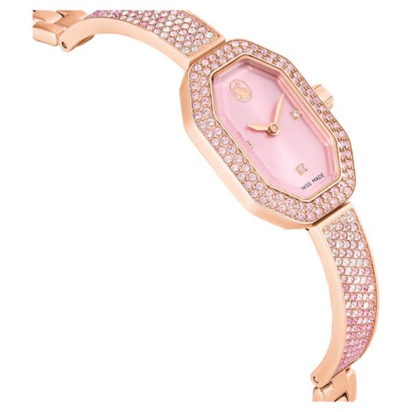 Dextera bangle watch Swiss Made, Metal bracelet, Pink, Rose gold-tone plated - Image 6