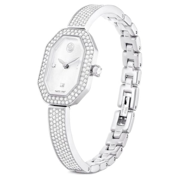 Dextera bangle watch Swiss Made, Metal bracelet, Silver tone, Stainless steel - Image 3
