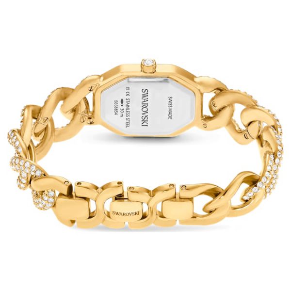 Dextera chain watch Swiss Made, Crystal bracelet, Gold tone, Gold-tone finish - Image 4