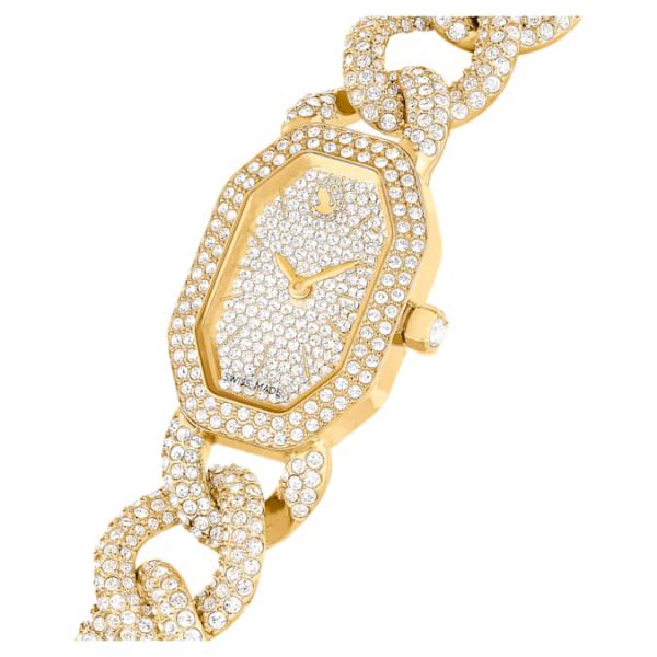 Dextera chain watch Swiss Made, Crystal bracelet, Gold tone, Gold-tone finish - Image 5