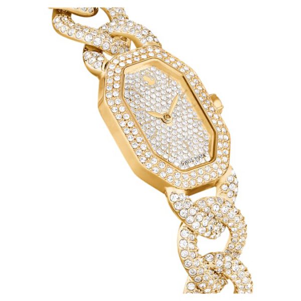 Dextera chain watch Swiss Made, Crystal bracelet, Gold tone, Gold-tone finish - Image 7
