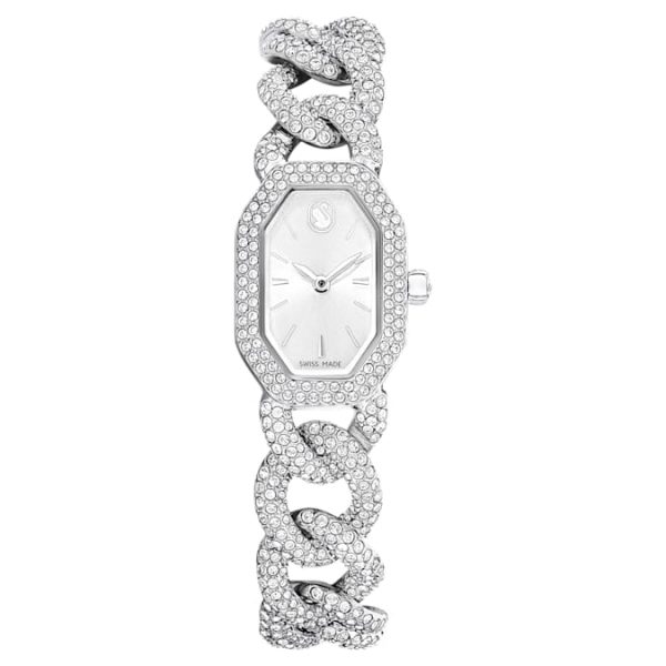 Dextera chain watch Swiss Made, Crystal bracelet, Silver tone, Stainless Steel - Image 2