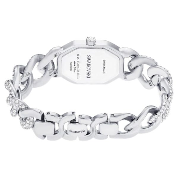 Dextera chain watch Swiss Made, Crystal bracelet, Silver tone, Stainless Steel - Image 4