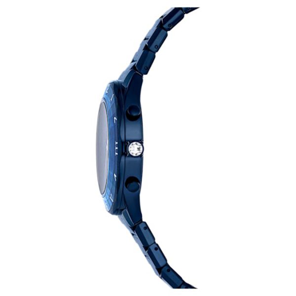 Dextera chrono watch 39mm, Swiss Made, Metal bracelet, Blue, Blue finish - Image 7