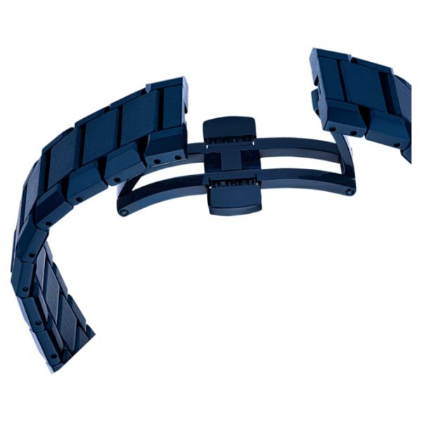 Dextera chrono watch 39mm, Swiss Made, Metal bracelet, Blue, Blue finish - Image 8