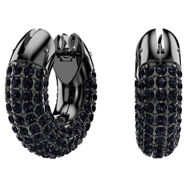 Dextera hoop earrings Small, Black, Ruthenium plated - Image 2