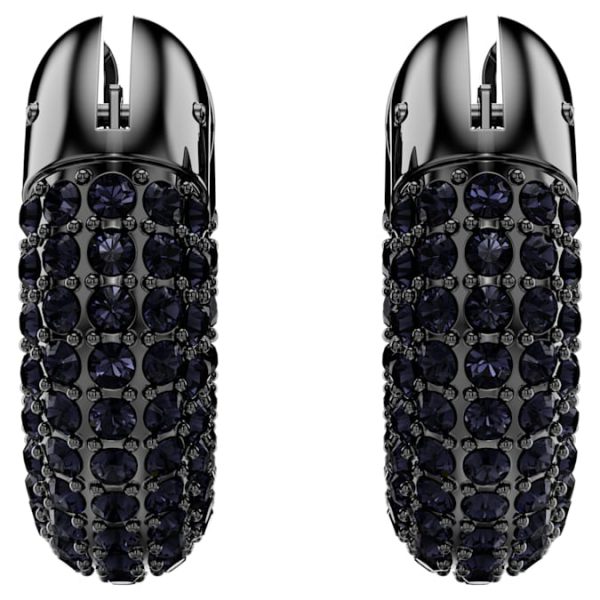 Dextera hoop earrings Small, Black, Ruthenium plated - Image 3