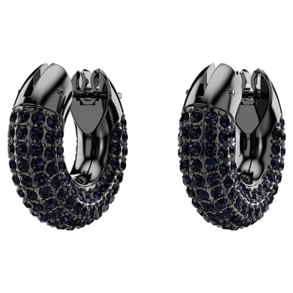 Dextera hoop earrings Small, Black, Ruthenium plated - Image 4