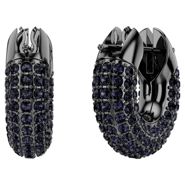 Dextera hoop earrings Small, Black, Ruthenium plated - Image 5