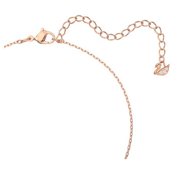 Dextera necklace Intertwined circles, White, Rose gold-tone plated - Image 4