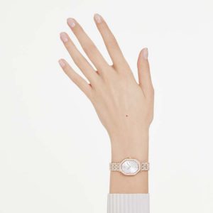 Dextera octagon watch Swiss Made, Metal bracelet, Gold tone, Rose gold-tone finish