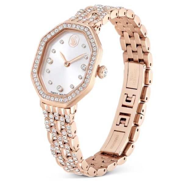 Dextera octagon watch Swiss Made, Metal bracelet, Gold tone, Rose gold-tone finish - Image 3