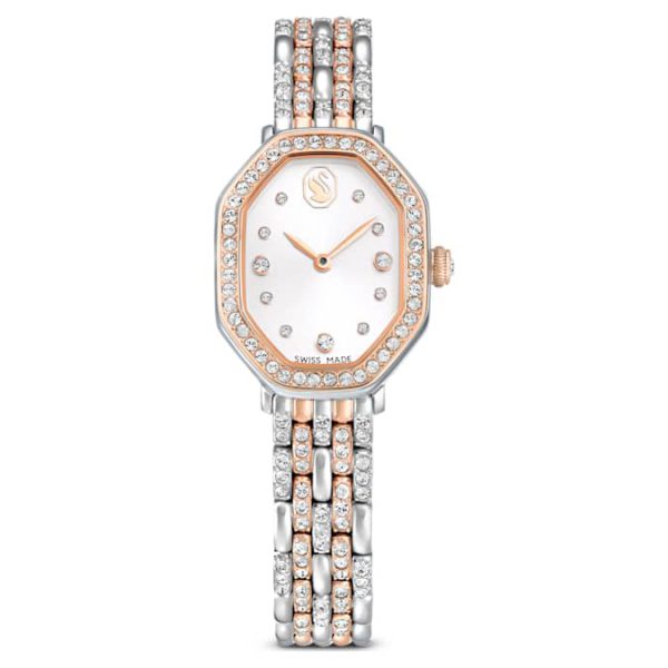 Dextera octagon watch Swiss Made, Metal bracelet, Silver tone, Rose gold-tone finish - Image 2