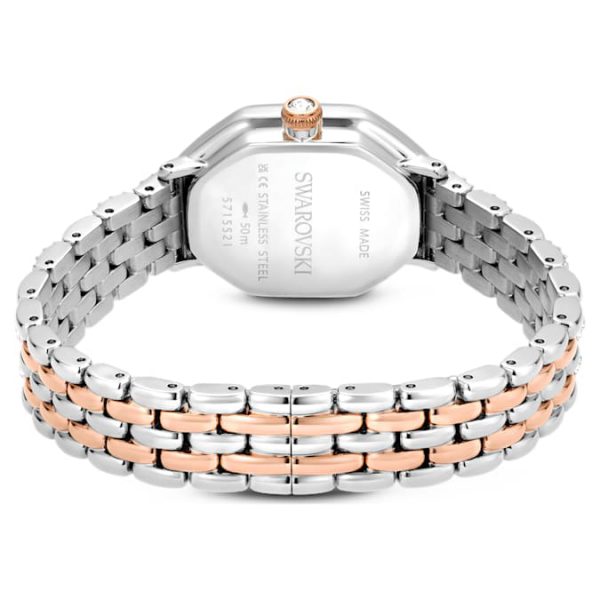 Dextera octagon watch Swiss Made, Metal bracelet, Silver tone, Rose gold-tone finish - Image 4