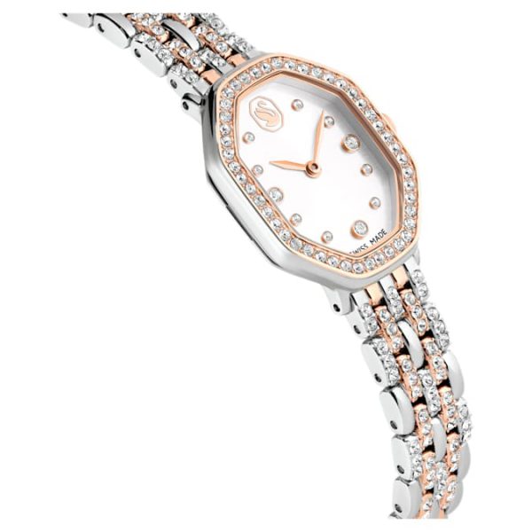 Dextera octagon watch Swiss Made, Metal bracelet, Silver tone, Rose gold-tone finish - Image 6