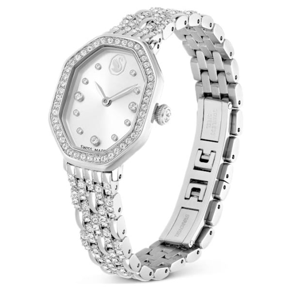 Dextera octagon watch Swiss Made, Metal bracelet, Silver tone, Stainless steel - Image 3