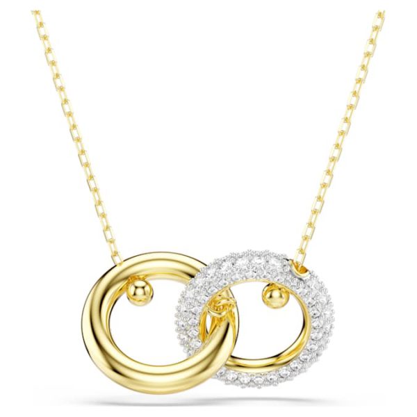 Dextera pendant Interlocking loop, White, Gold-tone plated - Image 6