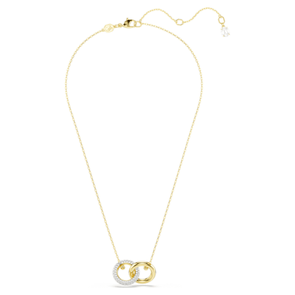 Dextera pendant Interlocking loop, White, Gold-tone plated - Image 3